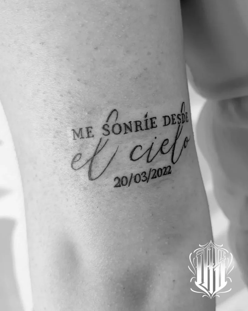 Tatuaje lettering realizado en inkubus tattoo, Gines, Sevilla.